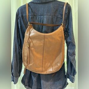 HOBO Taupe Leather Shoulder Convertible Bag